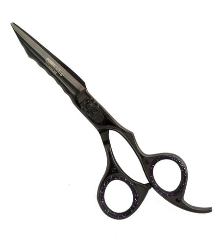 Tijera Barberia Microdentada Corte Pointcut Titanio Black 6