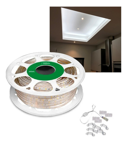 Manguera Led Plana Para Plafon Falso 6500k/interior/110v Luz Blanco Frío