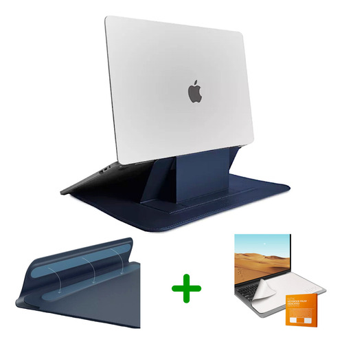 Funda De Cuero Pu Para Macbook Air + Paño Protector Pantalla