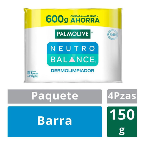 Jabón En Barra Palmolive Neutro Balance Dermolimpiador 4 Barras De 150g