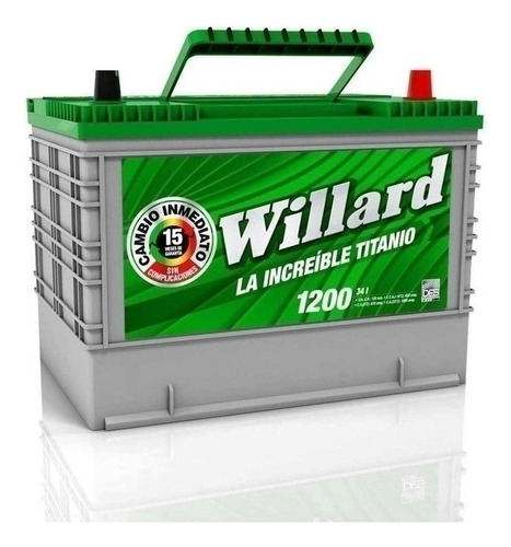 Bateria Willard Titanio 34i-1200 Zx Auto Chanling 2.2l