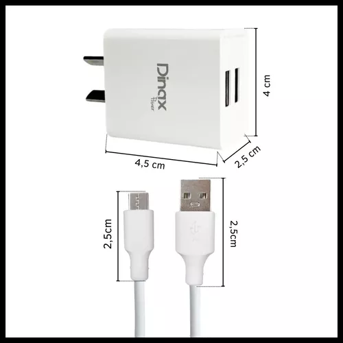 CARGADOR 220V 4.2A MICRO USB DINAX CABLE + 2 USB