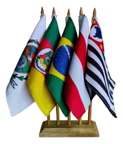 Comprar Kit Bandeira  De Mesa Com 5 Mastros - Alt 31cm