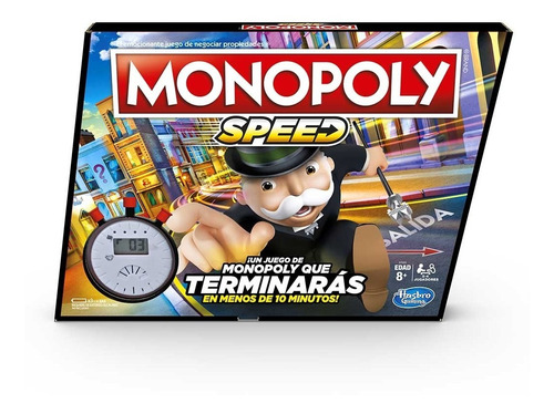 Imagen 1 de 6 de Monopoly Speed, Juego De Mesa Familiar En Español, Hasbro