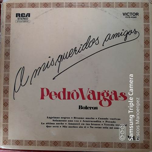 Vinilo Pedro Vargas A Mis Queridos Amigos Boleros A M5