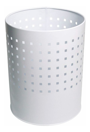 Papelera de reciclaje redonda blanca Ghelplus Office de 11 litros
