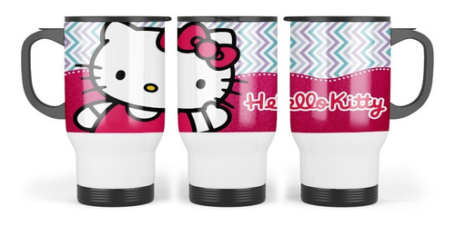 Taza Termica Acero Con Tapa Hello Kitty