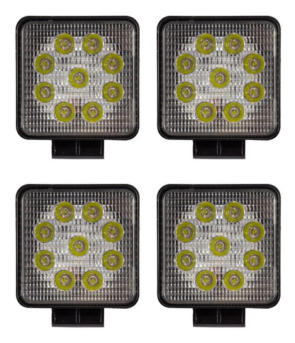 4 Unidades De Poyector Reflector Led 12v 24v 27w 2430lm C/u