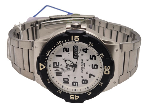 Reloj Casio Mrw-200d Análogo Calend Cuarzo Acero Sumergible Acero Negro Blanco