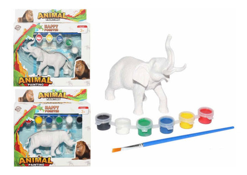 Animales Para Pintar Juego Niños Incluye Pinturas Y Pincel