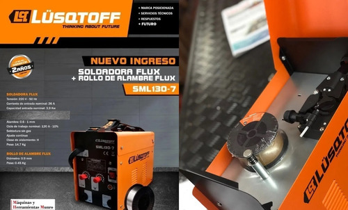 Soldadora Mig Lusqtoff 120 Amp Sml 130+ Alambre Flux Cuotas