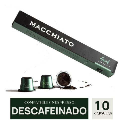 10 Capsulas Cafe Macchiato Descafeinado Comp Nespresso 