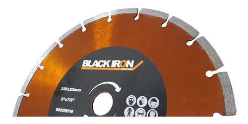 Disco Diamantado Segmentado 230mm 9 Black Iron Premium Color Naranja