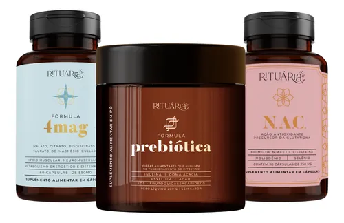Kit Suplemento Prebiótica 4mag Magnésio Fórmula Nac Rituária 4mag