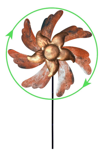 Molino De Viento Naranja De 47 Pulgadas, Gran Escultura De M