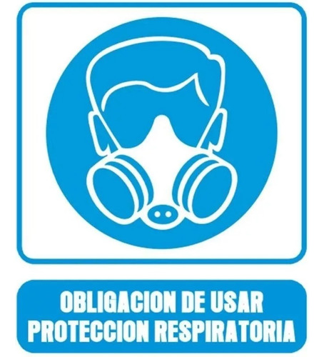 Cartel Obligación Usar Protección Respiratoria 40x45 Cm