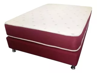 Cama Box Tarima Queen + Colchon Queen En Tela De Punto.