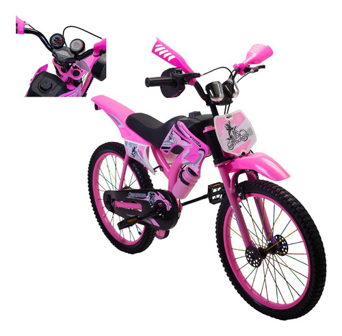 Bicicleta paseo Aeiou Moto Cross R20 tamaño del cuadro 20" color rosa