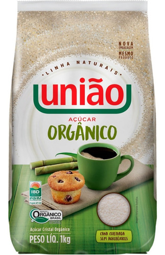 Açúcar Cristal Orgânico União Naturais Pacote 1kg