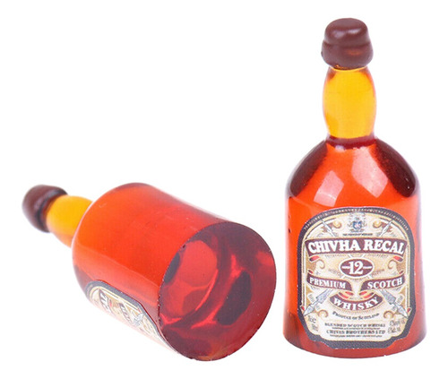2 Piezas Miniaturas Mini Botellas De Vino De Whisky