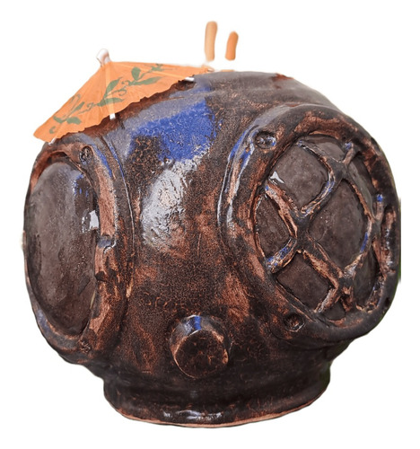 Vaso Tiki Escafandra-casco -ceramica Artesanal 1 Litro