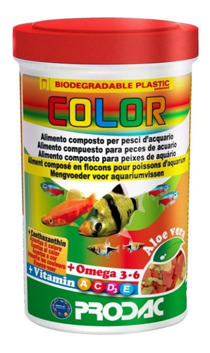 Ração Para Peixes Color Flakes 50g Flocos Prodac