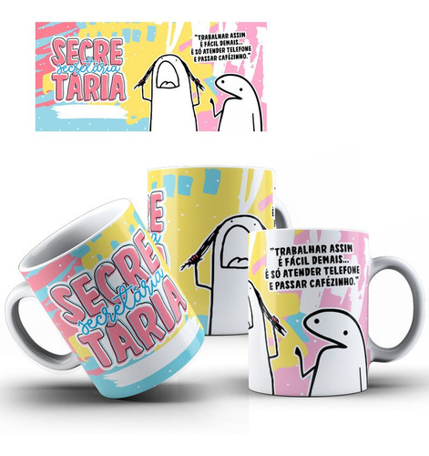 Caneca Profissão Secretária Flork + Caixinha