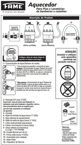 Aquecedor Elétrico Fame Para Pia Lavatorio Pet 220v 5400w