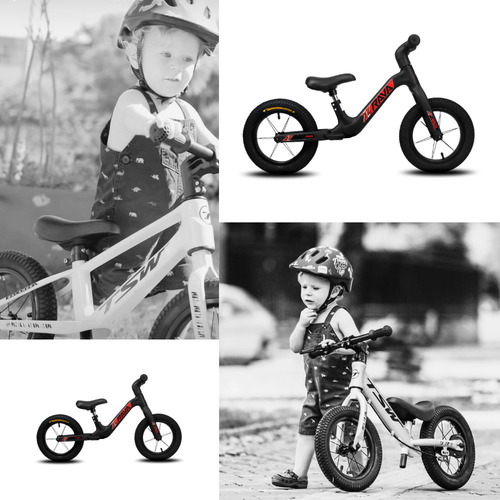 Bicicleta Infantil Balance Equilíbrio Rava Buddy 2 Sem Pedal Cor Preto/vermelho