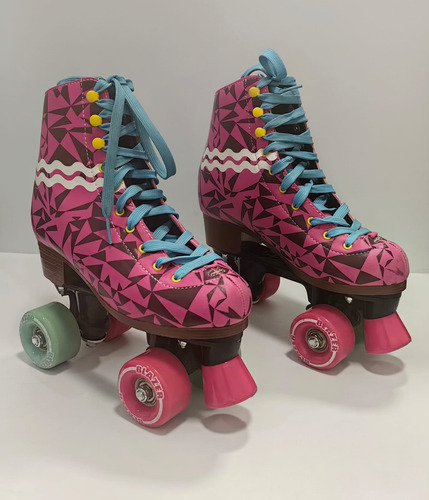 Patines Quad, Color Rosa Talla 23.5 (tipo Soy Luna) (Usado)