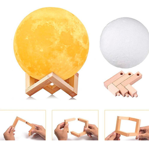 Abajur Luminária Lua 3d Umidificador Aromatizador Ambiente