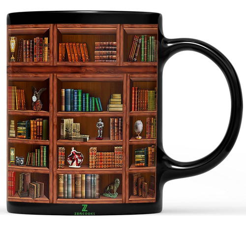 2imt Library Bookshelf - Taza Para Amantes De Los Libros,...