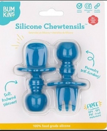 Set Cubiertos Azul Oscuro Bebés Cuchara Tenedor Pequeños