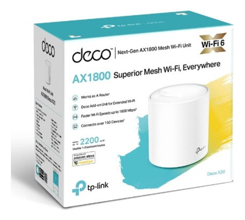 Sistema Wifi 6 Mesh Tplink Ax1800 Deco X20 (1-pack)