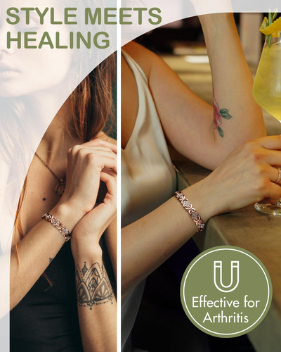 Pulseira Feminina De Cobre Puro, Ajustável, Joia De Trevo
