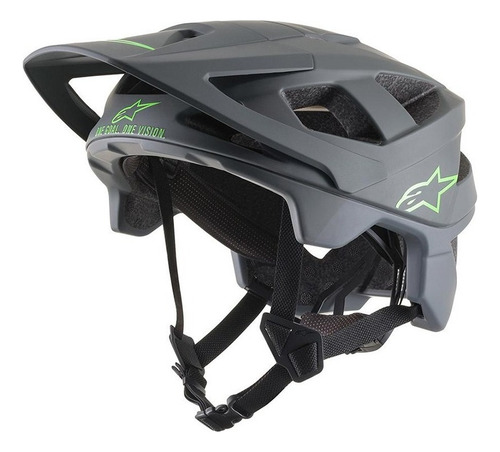 Casco Mtb Bici Vector Pro - Atom Helmet Alpinestar Premium Color Gris Talle M