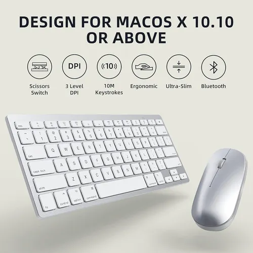 Teclado Y Ratón Bluetooth Para Mac, Combinación De Teclado Y