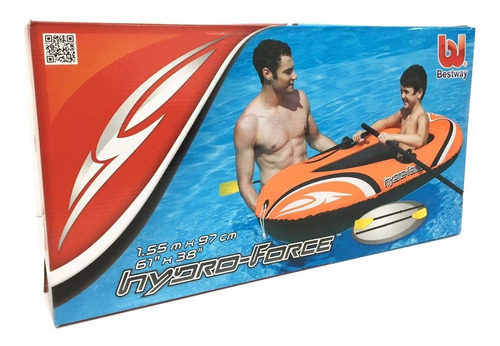 Bote Balsa Inflable 61078 De 155x97cm Con Remos Bestway