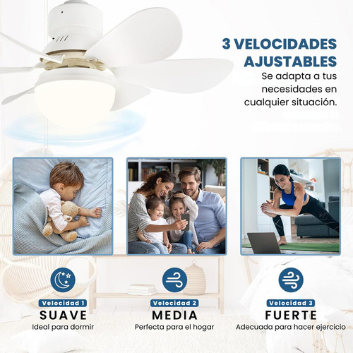 . Ventilador De Techo BegĂ´nia Lampara 6 Aspas Control