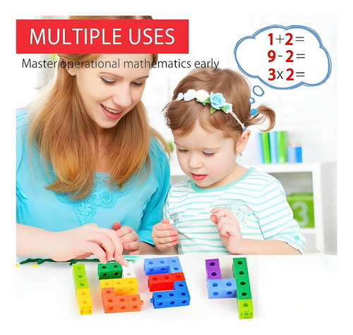 Eonspark 100 Cubos Montessori Educativos Juguete Stem Para Niños, Aprendizaje De Matemáticas, Bloques Didácticos Para Escuela Y Juego