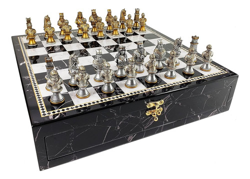 Medieval Times Crusades Knight Chess Set Bustos De Oro Y Pla