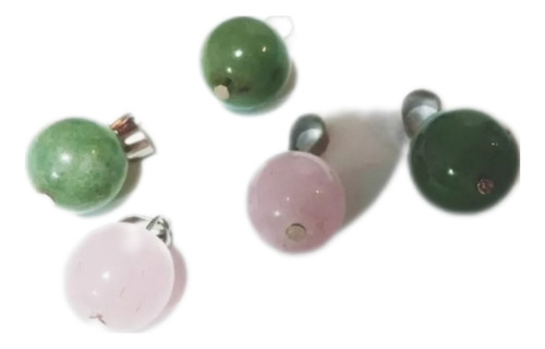 3 Bolitas Cuarzo Rosa Y O Cuarzo Verde