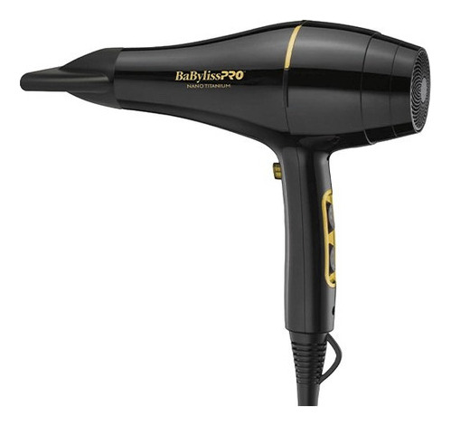 Secador De Pelo Babylisspro Nano Titanio Black Gold 2000w Color Negro