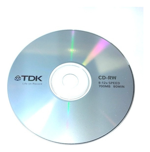 Cd-rw Tdk 12x-80 Min,-700 Mb Regrabable (son 9 Discos)