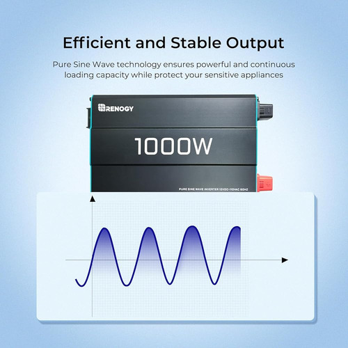 Renogy 1000w Inversor De Onda Sinusoidal Pura 12v Dc A 120v