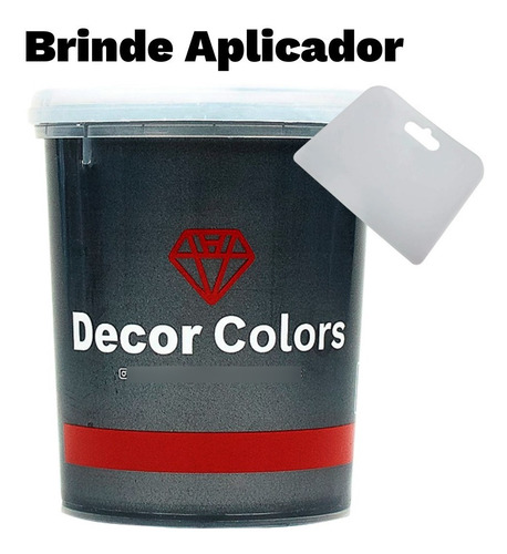 Imagem 5 de 10 de Decor Colors Massa Cimento Queimado Perolizado 1,6kg+ Brinde