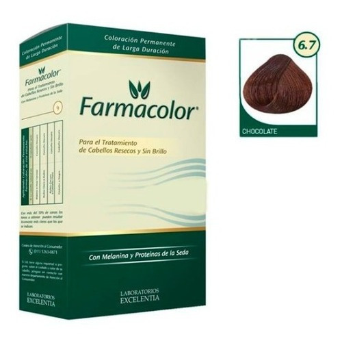 Farmacolor Kit Chocolate N° 6.7 X 1 Estuche. De Fábrica. Tono 6.7 chocolate