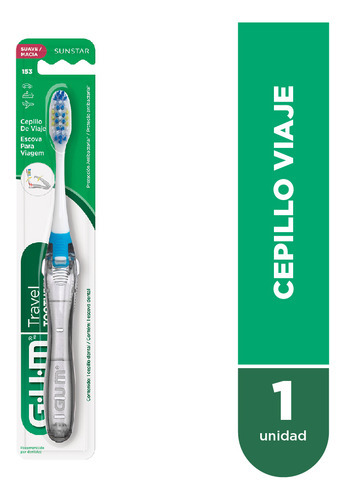 Gum Cepillo Travel Viajero - Cepillo Suave - 4 Hileras - 