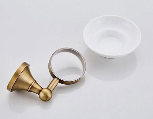 Jabonera Vintage Vanitory Con Plato baño Porta Jabon Retro Color Bronce