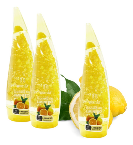 Pack 3 Gel Hidratante Aloe Vera Con Aroma A Limon 170 Ml